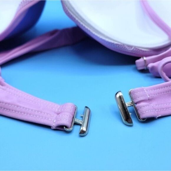 🔥 Purple Blue Ombre Mermaid Shell Plus Sz. Bikini Top 👙 🧜♀️ SHEIN - Picture 9 of 10